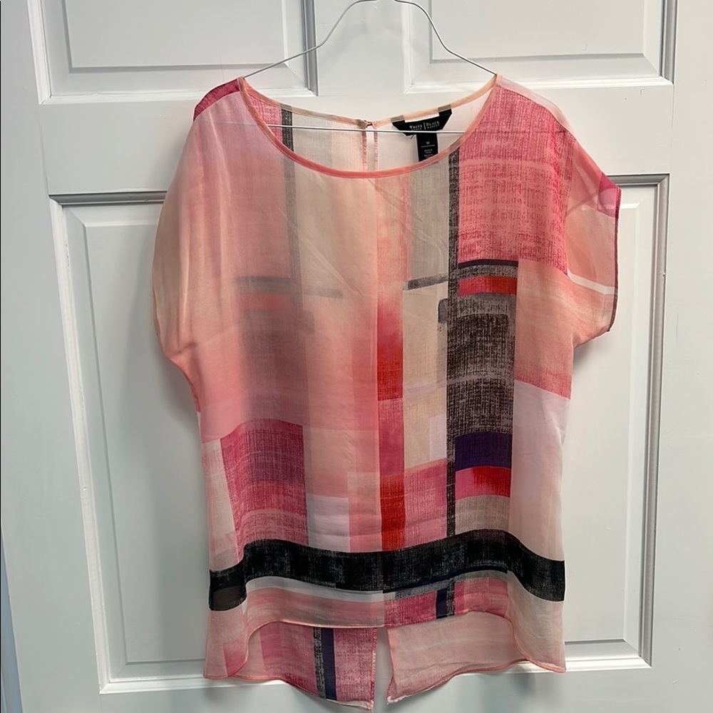White House Black Market Women’s Sheer Fields of Color 2-PC Top Size M